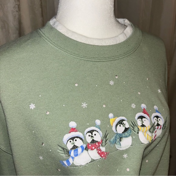 Vintage Double Crew Neck Grandma Sweater Winter - Picture 2 of 8